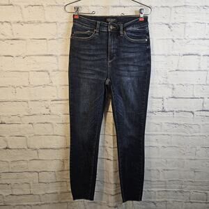 Judy Blue Jeans Women's 5/27 Blue Skinny Fit Raw Hem Dark Wash Denim